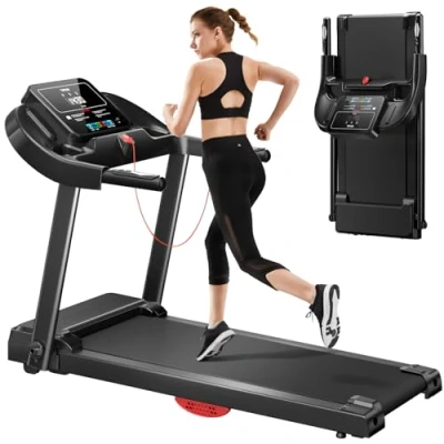 Abbildung von UMAY Laufband Für Zuhause Klappbar 14km/h,Laufbänder 3.0PS/2200W mit Herzfrequenzmonitor, APP und Lautsprecher, Treadmill for Home 12 Trainingsprogrammen,Max Belastung 136KG