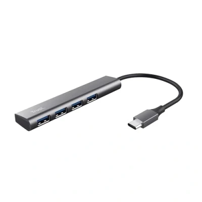 Abbildung von 0 Trust Halyx USB C zu A 3.2 Gen1 Hub mit 4 Anschlüssen Grau