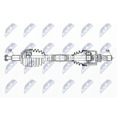 Abbildung von NTY NPW RE 173 Antriebswelle Vorderachse links 680 90 RENAULT: LAGUNA 3 Grandtour