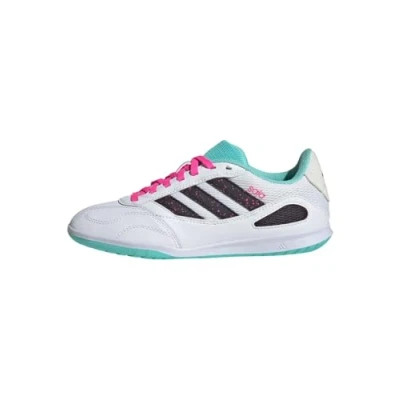 Abbildung von adidas Performance Super SALA III Unisex Fußballschuh Halle für Kinder, Größe: 28, White/aurora black/flash aqua Schuhe