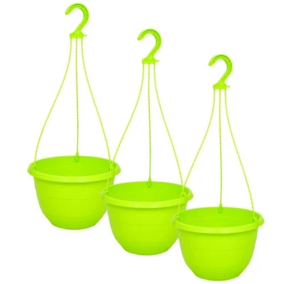 Abbildung von Heimwerkercenter Blumentopf MePla 3 Stück Ampel ORION Blumenampel ø25cm Gelbgrün