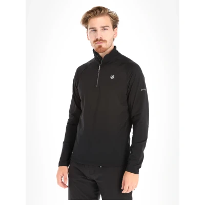 Abbildung von Dare 2b Herren Fuse Up II Core Stretch Lightweight Quick Drying Half Length Inner Zip Chin Guard Dehnbare Mittelschicht, Schwarz, M