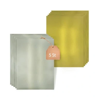 Abbildung von KITCHENDREAM Cake Board Set, Kuchenplatte, Eckig, Gold und Silber, 3 mm dicke Pappe, zum Servieren Transportieren von Kuchen Torten, auch für Party Buffets, 5 Stk. 28x28cm