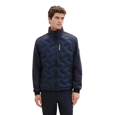 Abbildung von TOM TAILOR Herren 1037334 Steppjacke mit Stehkrgen im Biker Style, 10668 sky Captain Blue, M