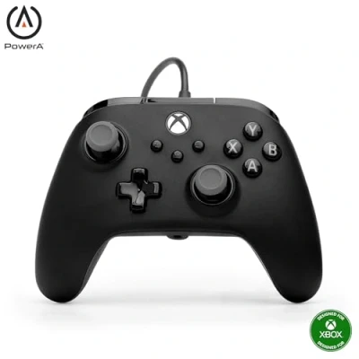 Abbildung von PowerA Kabelgebundener Advantage Plus Controller für Xbox Series XS Schwarz, offiziell lizenziert, höhenverstellbare Daumensticks, Halleffekt belegbare Tasten