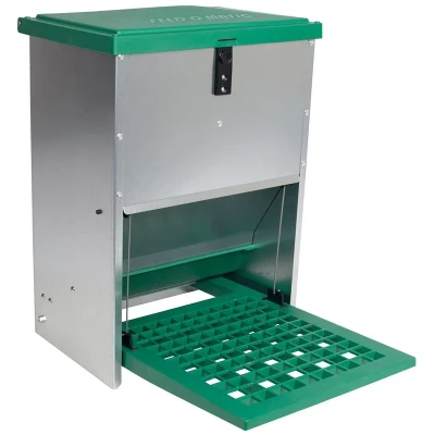 Abbildung von Geflügelfutterautomat aus Blech mit Fußpedal 12 kg