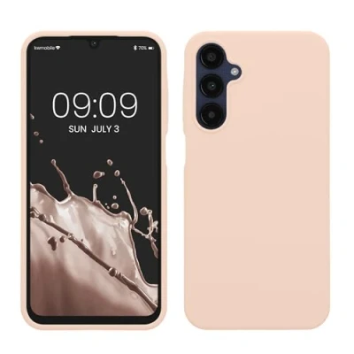 Abbildung von kwmobile Hülle kompatibel mit Samsung Galaxy A25 Silikon Handy Case Handyhülle weiche Oberfläche kabelloses Laden Coconut Swirl