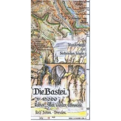 Abbildung von Die Bastei 1:10000: Wanderkarte der Sächsischen Schweiz. Rathen, Stadt Wehlen, Uttewalde: Rathen Wehlen Uttewalder Grund. Schweiz