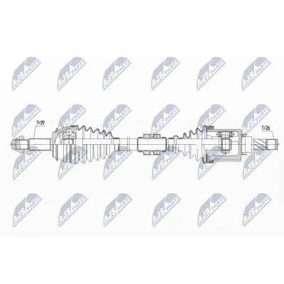 Abbildung von NTY NPW NS 072 Antriebswelle Vorderachse links 699 Schaltgetriebe NISSAN: Qashqai 2
