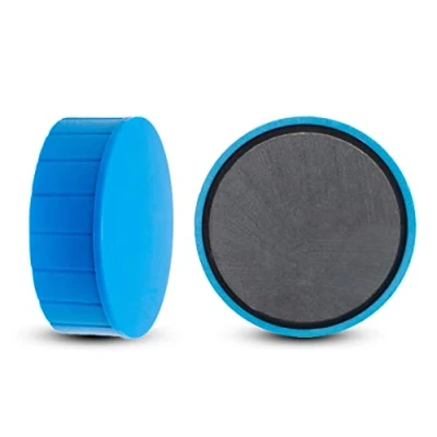 Abbildung von MAUL Magnet MAULsolid, SB Verpackung bruchsichere und kleine Magnete für einen vielseitigen Einsatz rund mit modernem Design 38 x 15,5 mm 2er Pack blau