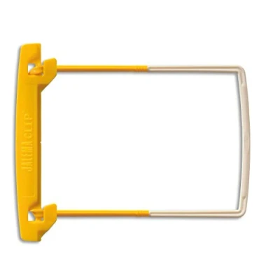Abbildung von Jalema Clip 5710000 Archivbinder Für Bündelung Von Dokumenten Abheftbügel Archivclip Schnellbinder Schlauchheftung Fassungsvermögen 50mm 100er Packung Gelb/Weiß