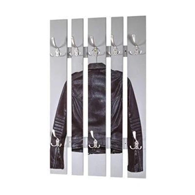Abbildung von HAKU Möbel Wandgarderobe edelstahloptik, Motiv, Aluminium, MDF Maße: B 65 cm x H 100 T 9 cm, Style: Modern