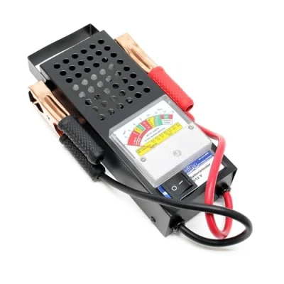 Abbildung von Wiltec Batterietester für 6V und 12V Batterien/Akkus, mit 2 Klemmzangen, justierbarer Skala, Batterieprüfer Pkw Ladesystem, Lichtmaschine, Anlasser