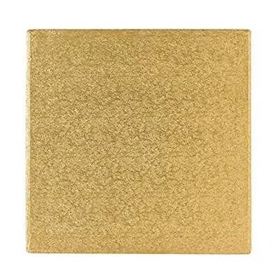 Abbildung von Unbekannt Tortenplatte/Cakeboard 30,4cm quadratisch aus Fester Pappe golden kaschiert Motivtorten