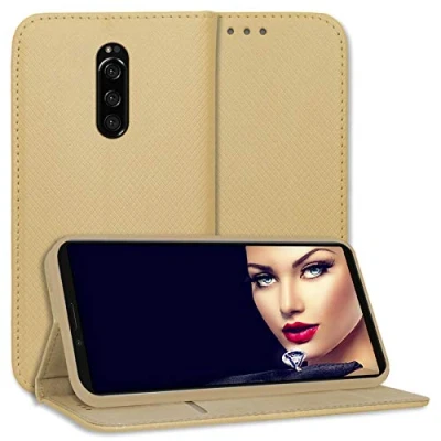 Abbildung von mtb more energy® Schutz Tasche Bookstyle für Sony Xperia 1 (6.5&#039;&#039;) Gold Kunstleder Klapp Cover Hülle Wallet Case