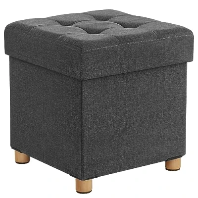 Abbildung von SONGMICS Sitzhocker, mit Stauraum, Schuhbank, klappbare Sitztruhe, Fußbank, 38 cm