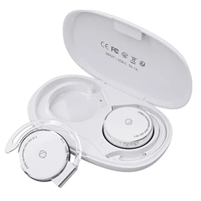 Abbildung von Bluetooth Clip Kopfhörer Sport V5.3, Kabelloser Ohrhörer On Ear mit Atemlicht, Headset 4 Mikrofon, Comfort Fit Ohrhaken (White)