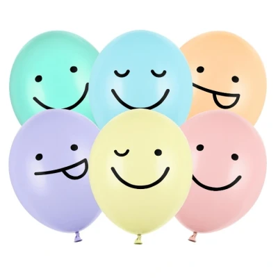 Abbildung von Luftballons mischen Smileys (6Stück)