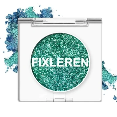 Abbildung von Fixleren Glitter Chamäleon Lidschatten Make up Palette, Highlighting Eyeshadow，Metallic Changing Langanhaltende holografische Multichrome Lidschatten, Bühnen /Party up. (Grün)