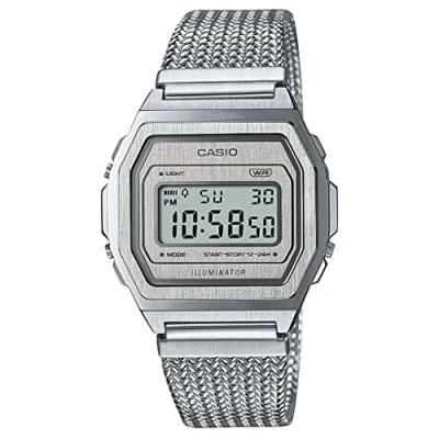 Abbildung von Casio Premium Unisex Digitaluhr silvercoloured, Größe: One Size, Silver coloured