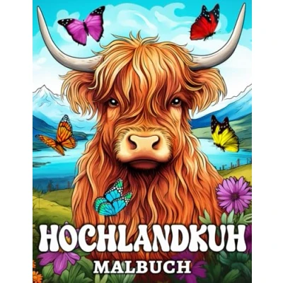 Abbildung von Hochlandkuh Malbuch: 50 schöne Kühe Bilder zum Ausmalen und Entspannen