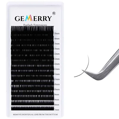 Abbildung von 16 Wimperstreifen Individual Lashes 7 15mm mix Einzelwimpern 1 zu Wimpernverlängerung 0,15mm C curl Wimpern Einzeln von GEMERRY (0.15 15mm)