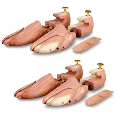 Abbildung von Langer &amp; Messmer Schuhspanner aus Zedernholz für Herren und Damen inkl. Reiseschuhlöffel Zedernholz, Größe 34 bis 50, das Original! 38/39 2 Paar