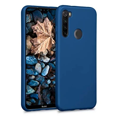 Abbildung von kwmobile Case kompatibel mit Xiaomi Redmi Note 8T Hülle Schutzhülle aus Silikon metallisch schimmernd Handyhülle Metallic Blau