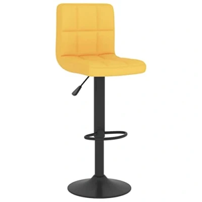 Abbildung von vidaXL Barhocker Drehbar Höhenverstellbar Küchenhocker Barstuhl Tresenhocker Thekenhocker Tresenstuhl Bistrohocker Bar Stuhl Hocker Senfgelb Stoff