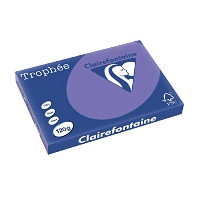 Abbildung von Clairefontaine 1320C Ries mit 250 Blatt Druckerpapier / Kopierpapier Trophée, DIN A3 (29,7x42 cm), 120g, Violett intensive Farbe, 1