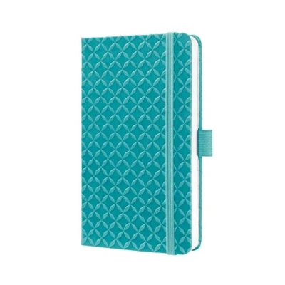 Abbildung von Sigel JN102 Notizbuch Tagebuch Jolie, ca. A6, liniert, Hardcover, Gummiband, Stifteschlaufe, Einstecktasche, Aqua Green, türkis, vegan, aus nachhaltigem Papier