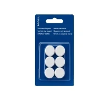 Abbildung von MAUL Facetterand Magnete (6 Stück) MAULpro Ø 20mm mini aus Kunststoff starke für Whiteboard und Magnettafel ideal Büro, Homeoffice Werkstatt Weiß