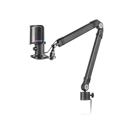 Abbildung von Mars Gaming MMIC XT, Professionelles High Definition 192Khz 24 bit Studiomikrofon, Kugelarm, Anti Shock Mount, Pop Filter Metallgitter, Schwarz