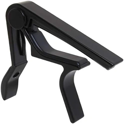 Abbildung von iGadgitz Xtra U7134 Gebogener Gitarren Kapodaster Akustikgitarre und E Gitarre, Capodaster, Capotasto Schwarz