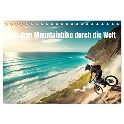 Abbildung von Mit dem Mountainbike durch die Welt (Tischkalender 2025 DIN A5 quer), CALVENDO Monatskalender