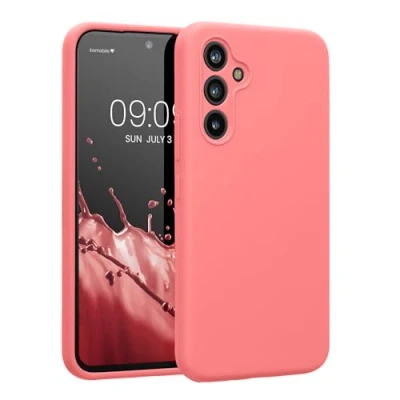 Abbildung von kwmobile Hülle kompatibel mit Samsung Galaxy A54 5G Case gummiert Silikon Handyhülle Schutzhülle Pastell Koralle