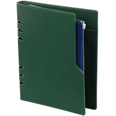 Abbildung von Organizer Agenda Nachfüllbares Ringbuch Loseblatt Binder 6 Löcher Notizbuch Ringbinder Planer Tagebuch Terminplaner Woche Auf Zwei Seiten Nachfüllkalender 2024 2025 2026, A5 Kompakt, Grün