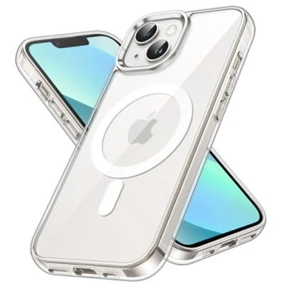Abbildung von JETech Magnetisch Hülle für iPhone 13 6,1 Zoll Kompatibel mit MagSafe Kabellosem Laden, Stoßfest Handyhülle, Schutzhülle Kratzfeste Transparent Rückseite (Durchsichtig)