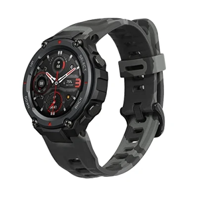 Abbildung von kwmobile Armband kompatibel mit Huami Amazfit T Rex/T Rex Pro Fitnesstracker Sportarmband Band aus TPU und Silikon Camouflage Dunkelgrau Schwarz Hellgrau
