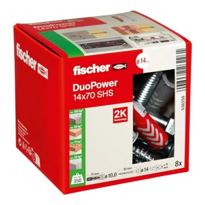 Abbildung von Fischer Dübel Set DUOPOWER 14x70 S LD 2 Komponenten 70 mm 14 538259 10