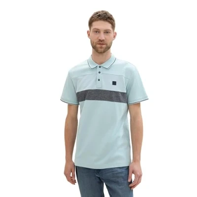 Abbildung von TOM TAILOR Herren 1043721 Poloshirt, 30463 Dusty Mint Blue, XL EU