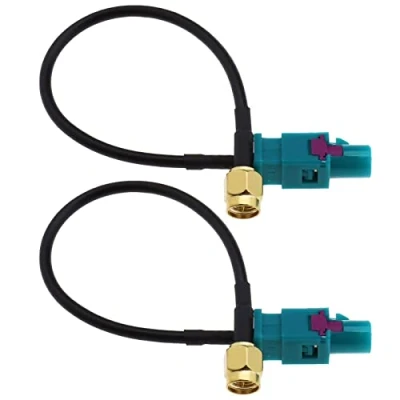 Abbildung von Be In Your Mind Fakra Z Stecker auf SMA Stecker, Fahrzeug Antennen Adapterkabel, universell für GSM, GPS, DAB, TV Antennen, Automobilzubehör, 15 cm, 2 Stück