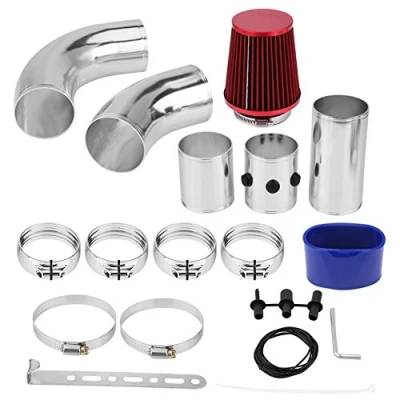 Abbildung von Kaltlufteinlassschlauch, 76 mm/3 Zoll Aluminium Universalauto Kaltlufteinlass Einlassfiltersystem Schlauchrohrschlauch Kit