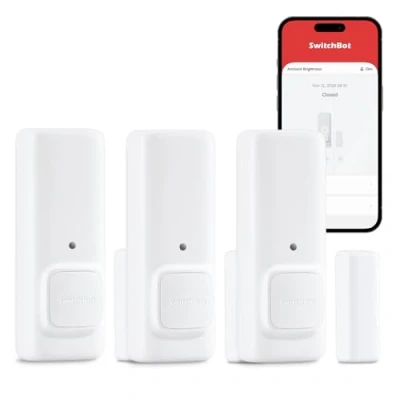 Abbildung von SwitchBot Tür Fensterkontakt Sensor, Drahtloses Haussicherheitssystem, und Fensterschalter Detektor mit Alarm, fügen Sie Hub hinzu (3)