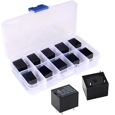 Abbildung von GUUZI 10pcs Leistungsrelais SPST PCB Typ DC 12V Spule 4 Pins Mini Power Spulenrelais JQC 3F