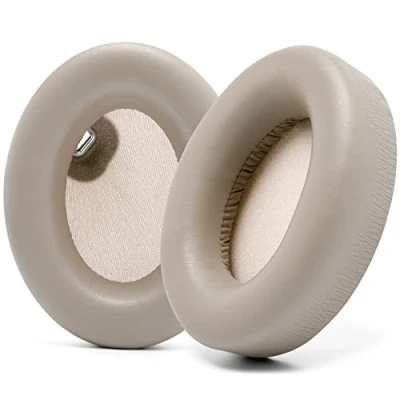 Abbildung von WC Wicked Cushions Extra Dicke Ohrpolster für Sony WH1000XM4 Kopfhörer weiches PU Leder, luxuriöser geräuschisolierender Memory Schaum, funktioniert mit Ohrsensor Beige