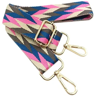 Abbildung von Verstellbarer Schultergurt für Taschen Pulverblau Grau, Taschengurte zum Wechseln, Taschengurt Breit mit Karabiner Gold, 80 130 cm Tragegurt Tasche Damen Schulterriemen, Handtasche, 3.8cm, 102