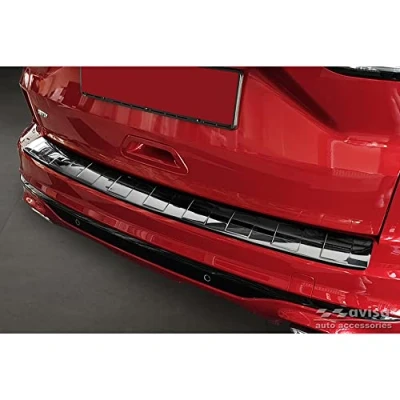 Abbildung von Avisa Spiegelschwarz Edelstahl Heckstoßstangenschutz kompatibel mit Ford Kuga III ST Line/Hybrid/Vignale 2019 &#039;Ribs&#039;