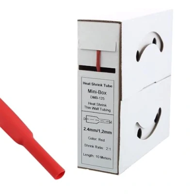 Abbildung von Offgridtec 10m Schrumpfschlauch 2,4mm &gt; 1,2mm rot