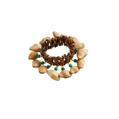 Abbildung von Sonic Energy Kenari Nussschalen Shaker Als Gummiarmband Soundeffekt Instrument für Therapie und Percussion (SKB)